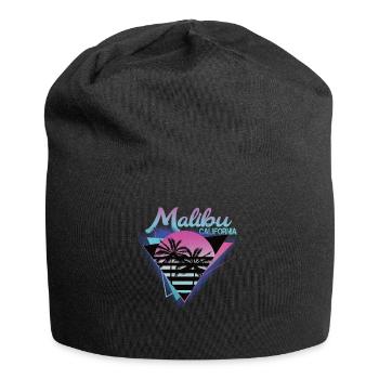 70er 80er In Der Kalifornischen Stadt Malibu - Jersey-Beanie - Schwarz - Vorne