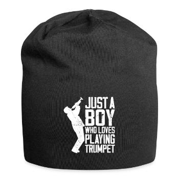 Trumpet Player Vintage Just A Boy - Jersey-Beanie - Schwarz - Vorne
