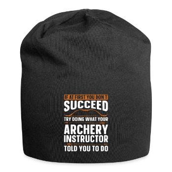 Archery If At First Crossbow Target Hunting Archer - Jersey-Beanie - Schwarz - Vorne