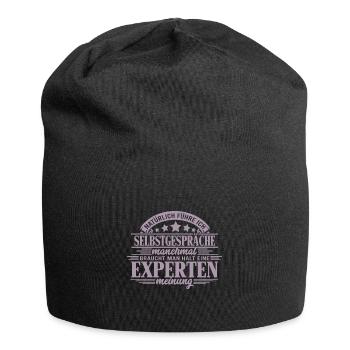 Natürlich führe ich Selbstgespräche - - Jersey-Beanie - Schwarz - Vorne