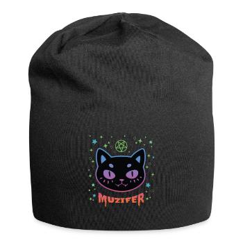 Muzifer Katze Kätzchen Teufel Luzifer - Jersey-Beanie - Schwarz - Vorne