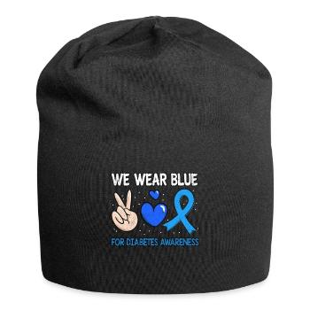 Love In November Blue Diabetes Awareness Month - Jersey-Beanie - Schwarz - Vorne