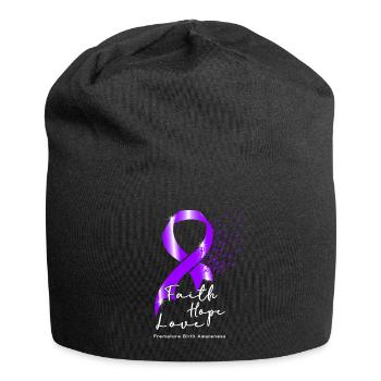 Arc violet conscient de la naissance prématurée - Bonnet en jersey - noir - Devant