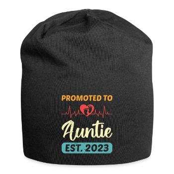 Promoted to Aunt 2023 Promotion Best Aunt - Jersey Beanie - black - Front