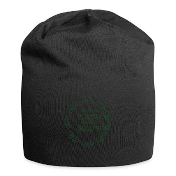 Die Verschmutzung zu stoppen ist die beste Lösung der Erde - Jersey-Beanie - Schwarz - Vorne