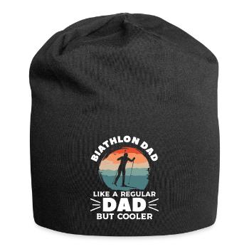 Retro Biathlon Dad Like A Regular Dad But Cooler B - Jersey Beanie - black - Front
