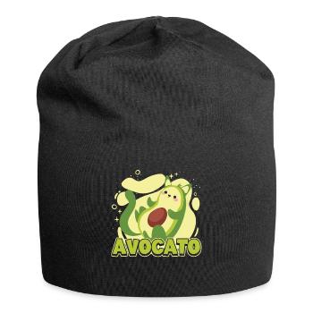 Avocato Mix aus Avocado und Katze für Vegetarier - Jersey-Beanie - Schwarz - Vorne