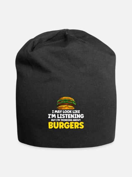 Hamburger Cheesburger Fast Food Burger - Jersey-Beanie - Schwarz