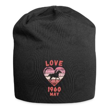 Love Pferde Reiten Geburtstag Mai 1960 - Jersey-Beanie - Schwarz - Vorne