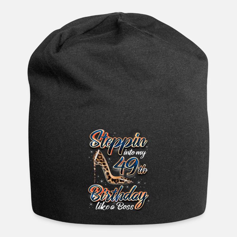 Steppin Into My 49th Birthday 49. Geburtstags - Jersey-Beanie - Schwarz