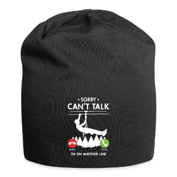 Sorry Can't Talk I'm On Another Line Ziplining - Jersey-Beanie - Schwarz - Vorne