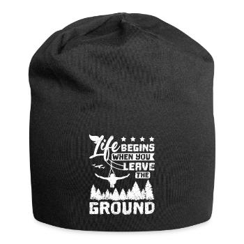 Life begins when you leave the ground zipline - Jersey Beanie - black - Front