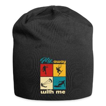 Envolez-vous avec moi. Lifestyle Vintage Design - Bonnet en jersey - noir - Devant