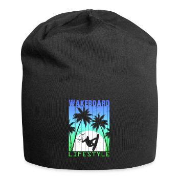 Wakeboard Wakeskate Wassersport Lifestyle Vintage - Jersey-Beanie - Schwarz - Vorne