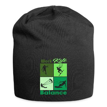 Work Kite Balance. Lifestyle Vintage Design, Work - Jersey-Beanie - Schwarz - Vorne