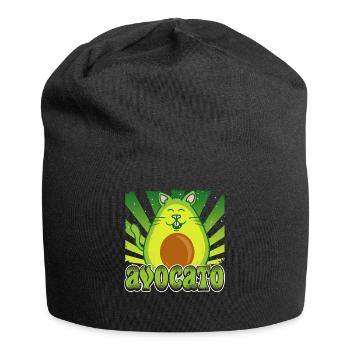 Avocato Mix aus Avocado und Katze für Vegetarier - Jersey-Beanie - Schwarz - Vorne
