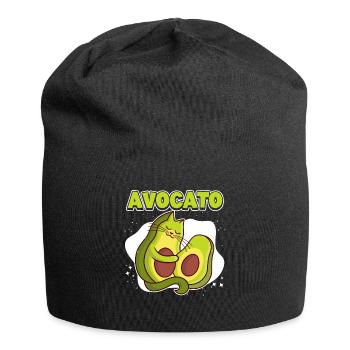 Avocato Mix aus Avocado und Katze für Vegetarier - Jersey-Beanie - Schwarz - Vorne