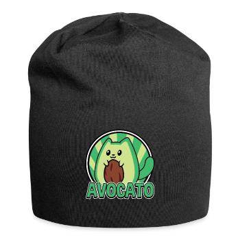Avocato Mix aus Avocado und Katze für Vegetarier - Jersey-Beanie - Schwarz - Vorne