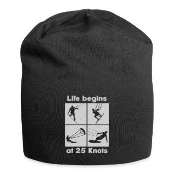 La vie commence à 25 nœuds, Lifestyle Vintage Design - Bonnet en jersey - noir - Devant