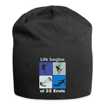 Life begins at 25 Knots, Lifestyle Vintage Design - Jersey Beanie - black - Front