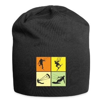 Kite Surfing, Kite Board, Lifestyle Vintage Design - Jersey Beanie - black - Front