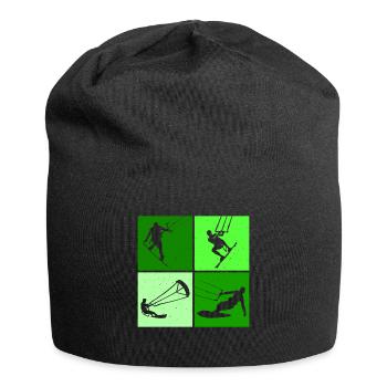 Kite Surfing, Kite Board, Lifestyle Vintage Design - Jersey Beanie - black - Front