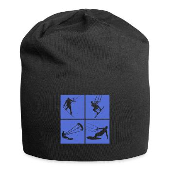 Kite Surfing, Kite Board, Lifestyle Vintage Design - Jersey Beanie - black - Front