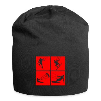 Kite Surfing, Kite Board, Lifestyle Vintage Design - Jersey Beanie - black - Front