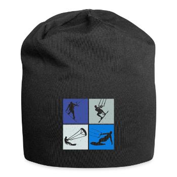 Kite Surfing, Kite Board, Lifestyle Vintage Design - Jersey Beanie - black - Front
