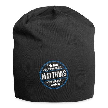 Ich bin dieser legendärer Matthias Name - Jersey-Beanie - Schwarz - Vorne