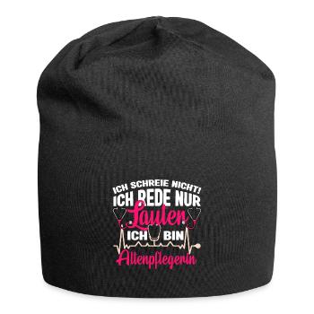 Pflegerin Altenpflege Ich schreie nicht - Jersey-Beanie - Schwarz - Vorne