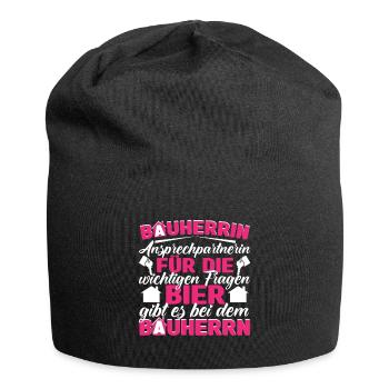 Bauherrin Bauleitung Ansprechpartnerin - Jersey-Beanie - Schwarz - Vorne