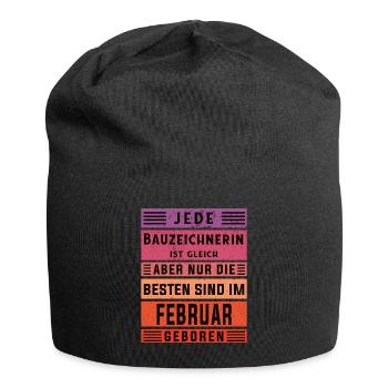 Ingenieur Geburtstag Februar geboren Bauzeichnerin - Jersey-Beanie - Schwarz - Vorne