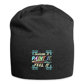 Imagine it Paint it feel it - Jersey Beanie - black - Front