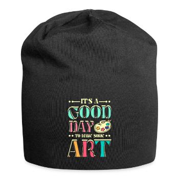 C'est une bonne journée pour faire de l'art - Bonnet en jersey - noir - Devant