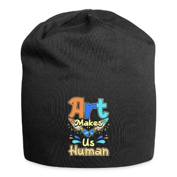 Art makes us human - Jersey-Beanie - Schwarz - Vorne