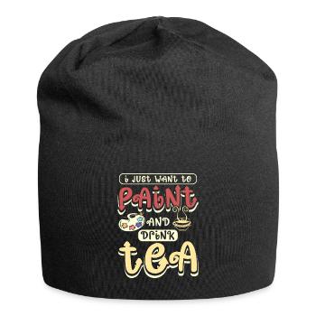 Paint and drink tea - Jersey Beanie - black - Front