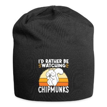 Streifenhörnchen Chipmunk Nagetier Geschenk - Jersey-Beanie - Schwarz - Vorne