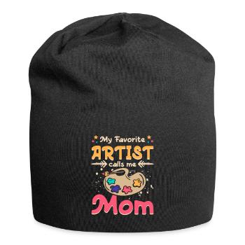 My favorite artist calls me mom - Jersey Beanie - black - Front