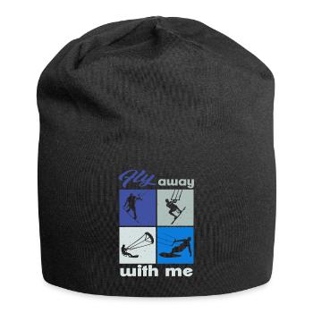 Envolez-vous avec moi. Lifestyle Vintage Design - Bonnet en jersey - noir - Devant
