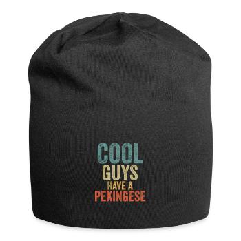 Cool Guys a un pékinois - Bonnet en jersey - noir - Devant