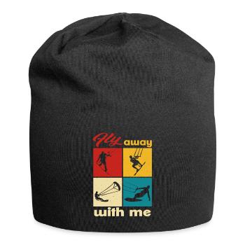 Envolez-vous avec moi. Lifestyle Vintage Design - Bonnet en jersey - noir - Devant