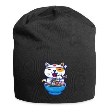 Ramen Cat Japan Kawaii - Jersey Beanie - black - Front