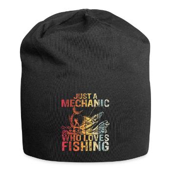 Nur ein Mechaniker der das Angeln liebt - KFZ-Mech - Jersey-Beanie - Schwarz - Vorne