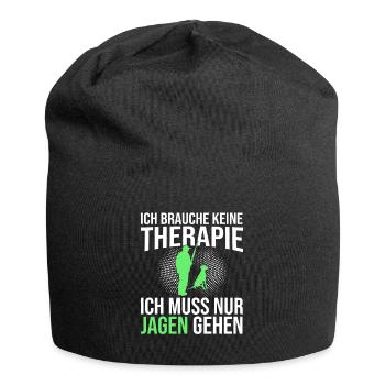 Jagen Therapie Spruch - Jersey-Beanie - Schwarz - Vorne