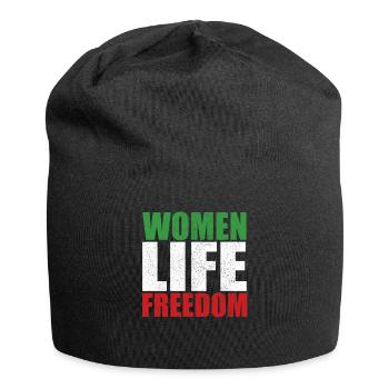Women life freedom support retro Free Iran - Jersey-Beanie - Schwarz - Vorne