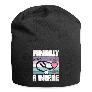 Finally a Nurse Nursing School - Jersey Beanie - black - Front
