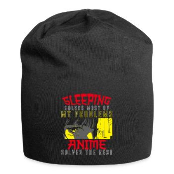 Dormir résout la plupart de mes problèmes Anime - Bonnet en jersey - noir - Devant