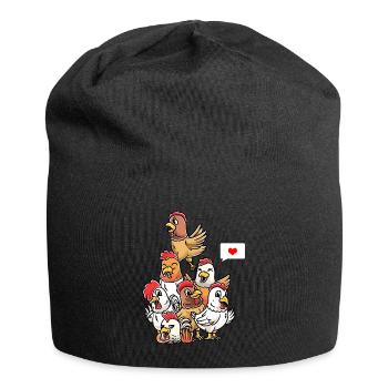 Drôles de poulets éleveurs de volaille - Bonnet en jersey - noir - Devant