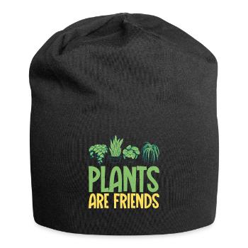Les plantes sont amies végétaliennes végétariennes - Bonnet en jersey - noir - Devant